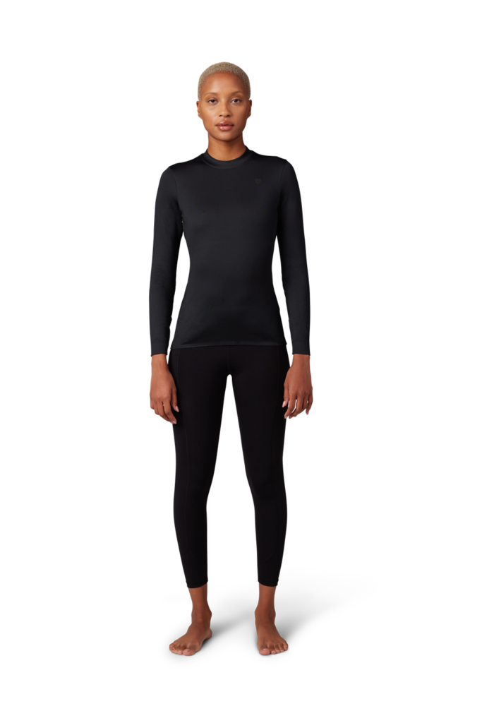 Fox Racing W Tecbase Fire LS Shirt in SCHWARZ