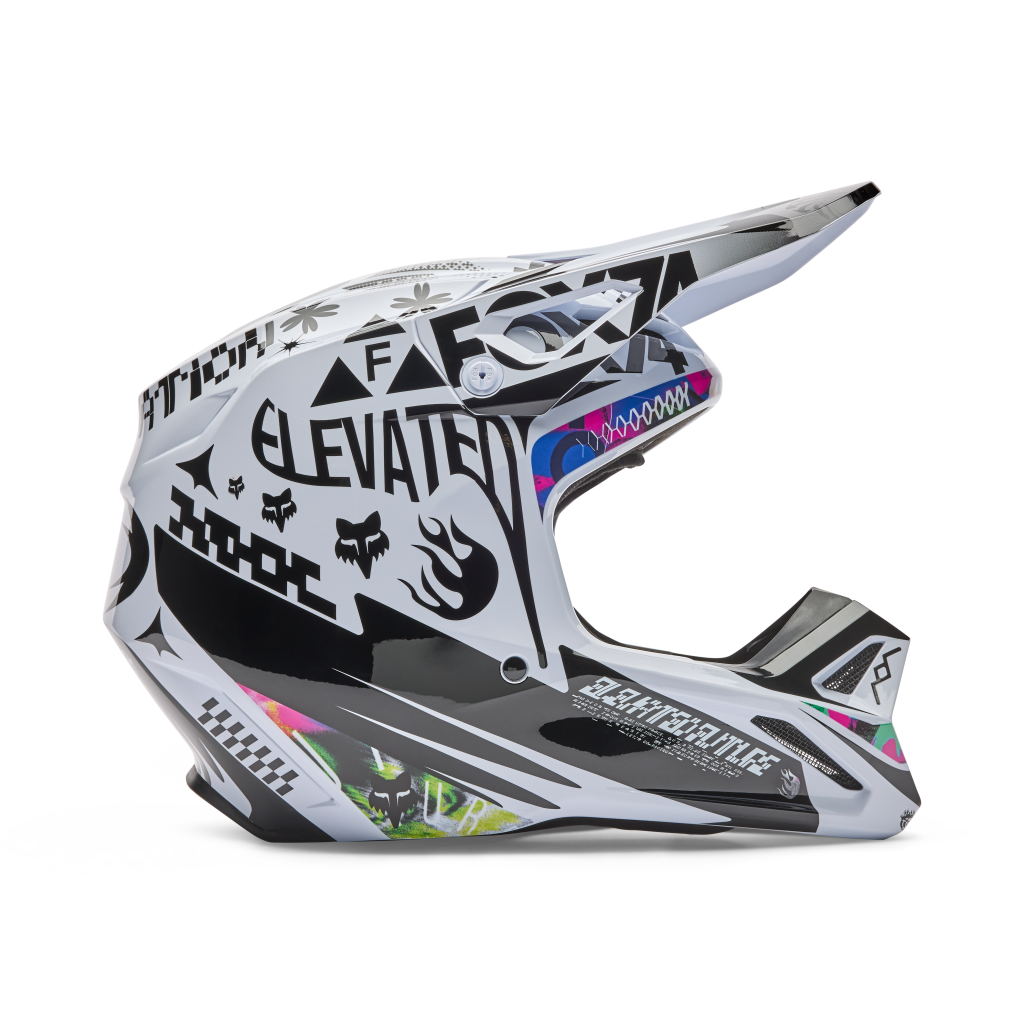 Fox Racing V1 Image Cosmo Motocross Helm in WEISS