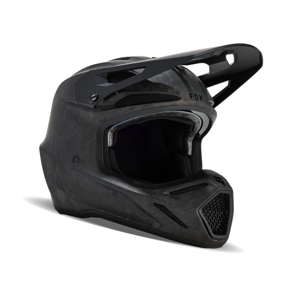 Fox Racing V3 RS Carbon Solid Motocross Helm in SCHWARZ