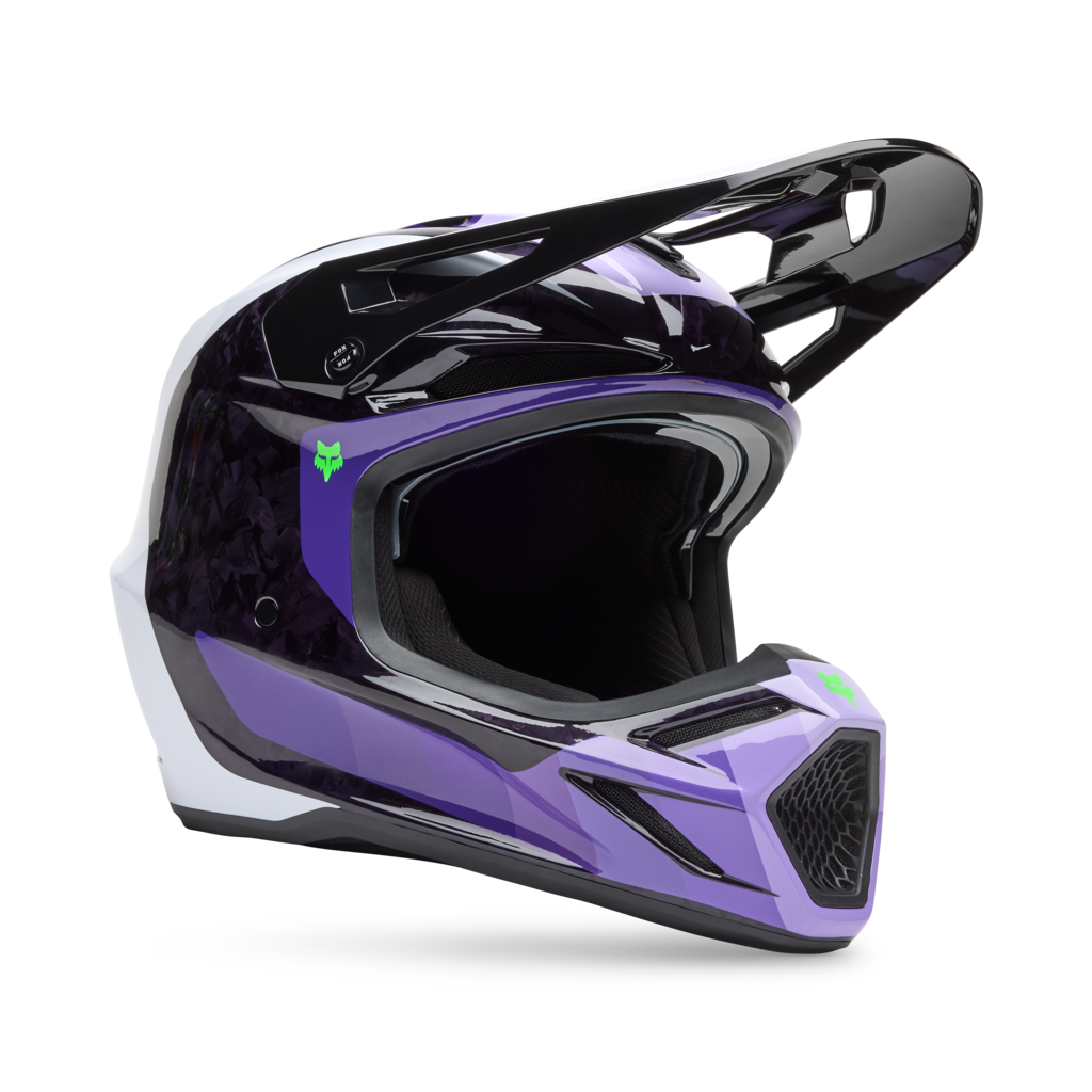 Fox Racing V3 RS Grid Helmet in SCHWARZ