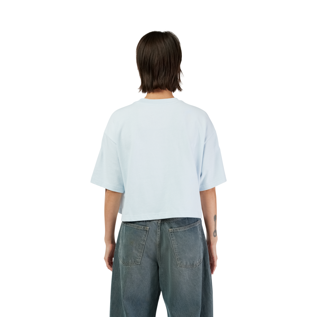 Fox Racing W Wordmark Os Crop Tee in BLAU