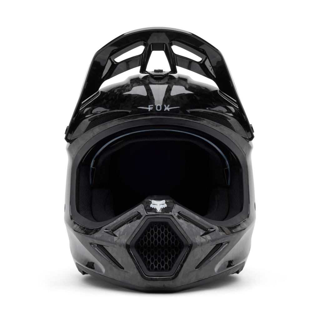 Fox Racing V3 RS Carbon Solid Motocross Helm in SCHWARZ