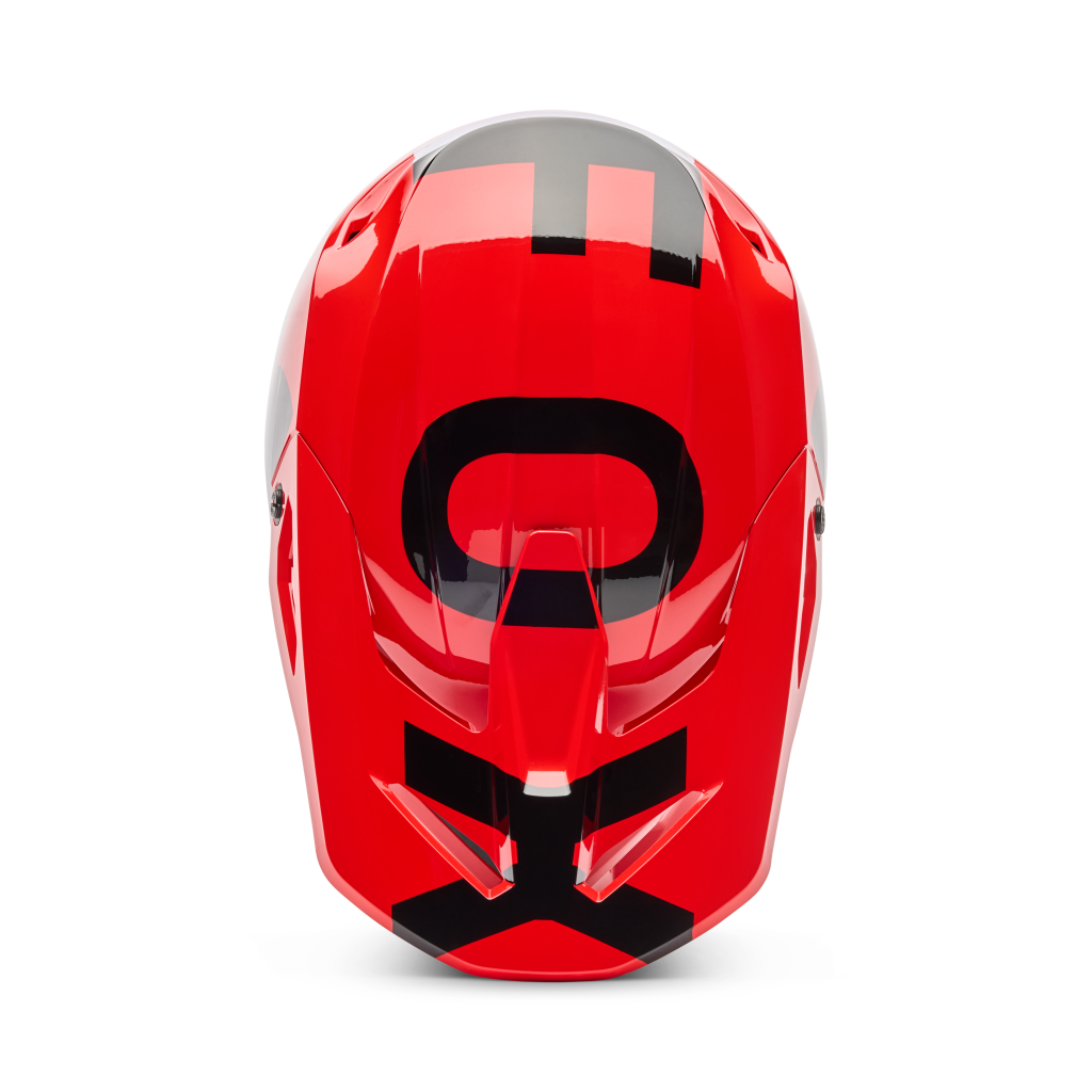 Fox Racing Yth V1 Shield Motocross Helm in ROT