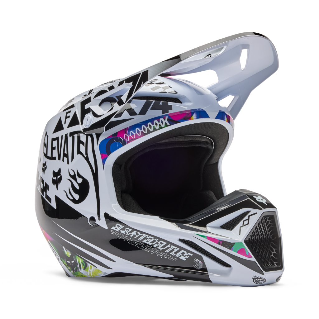 Fox Racing V1 Image Cosmo Motocross Helm in WEISS