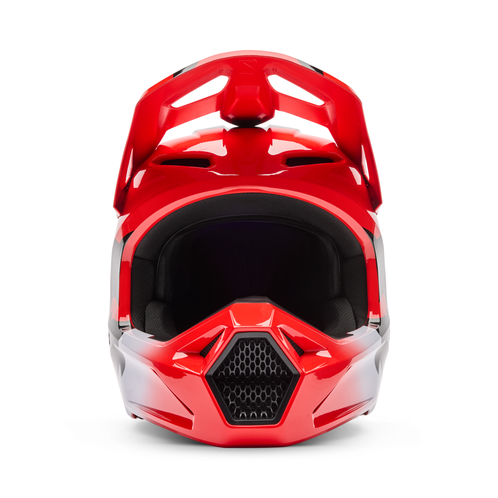 Fox Racing Yth V1 Shield Motocross Helm in ROT