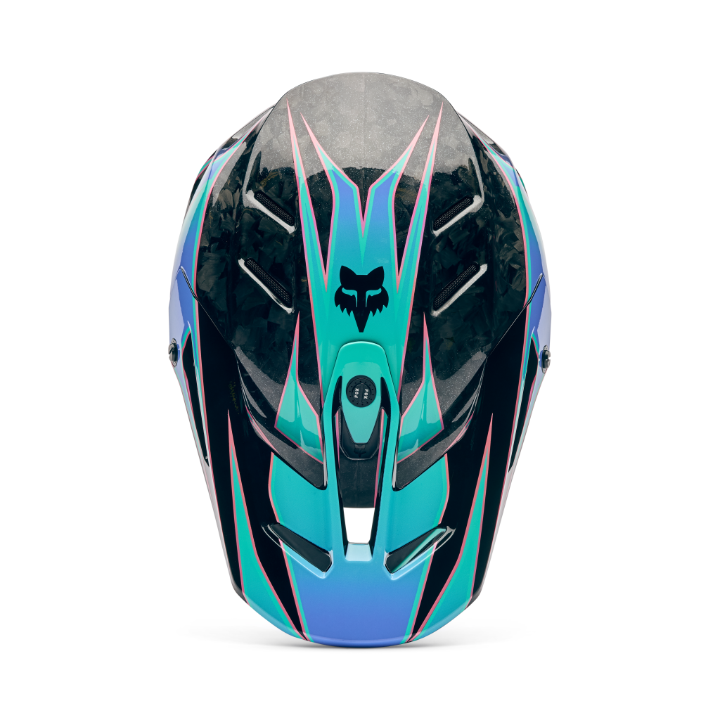 Fox Racing V3 RS Canvas Motocross Helm in BLAU