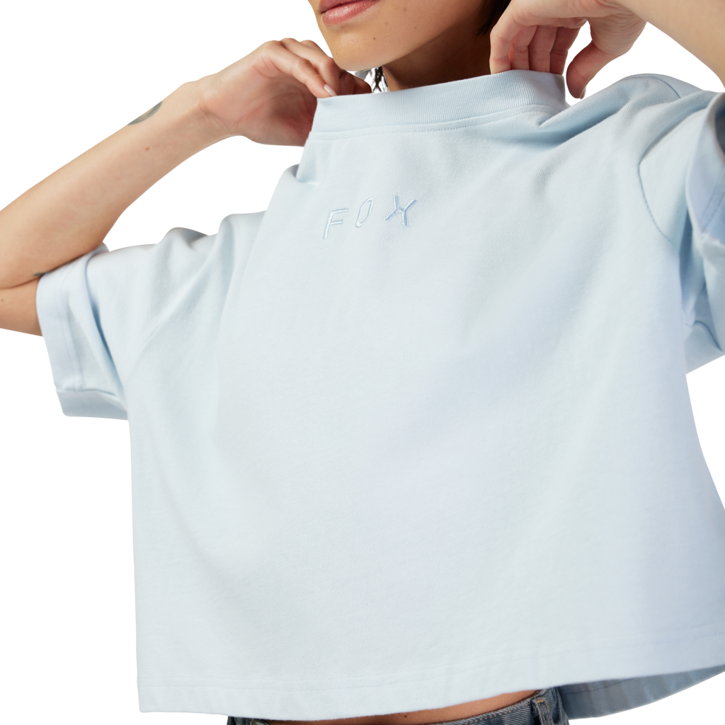 Fox Racing W Wordmark Os Crop Tee in BLAU