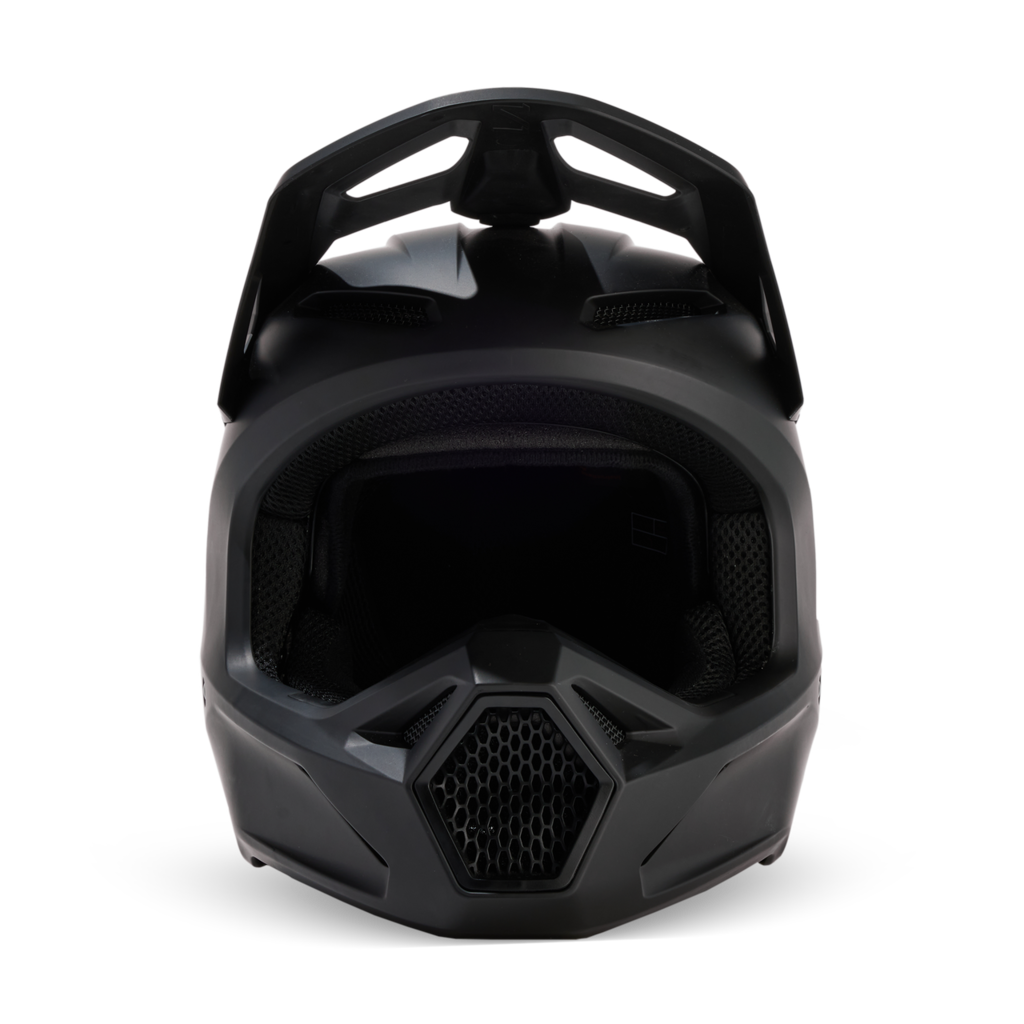 Fox Racing Yth V1 Matte Motocross Helm in SCHWARZ