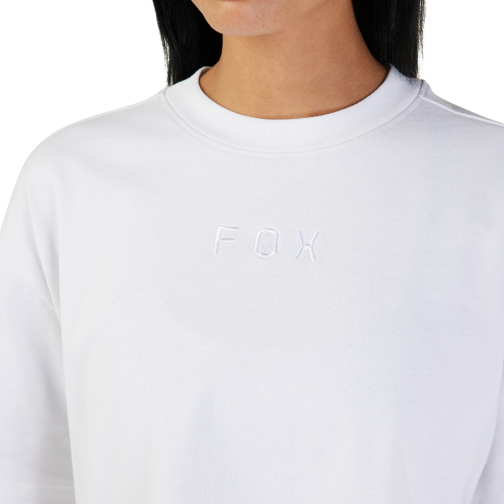 Fox Racing W Wordmark Os Crop Tee in WEISS