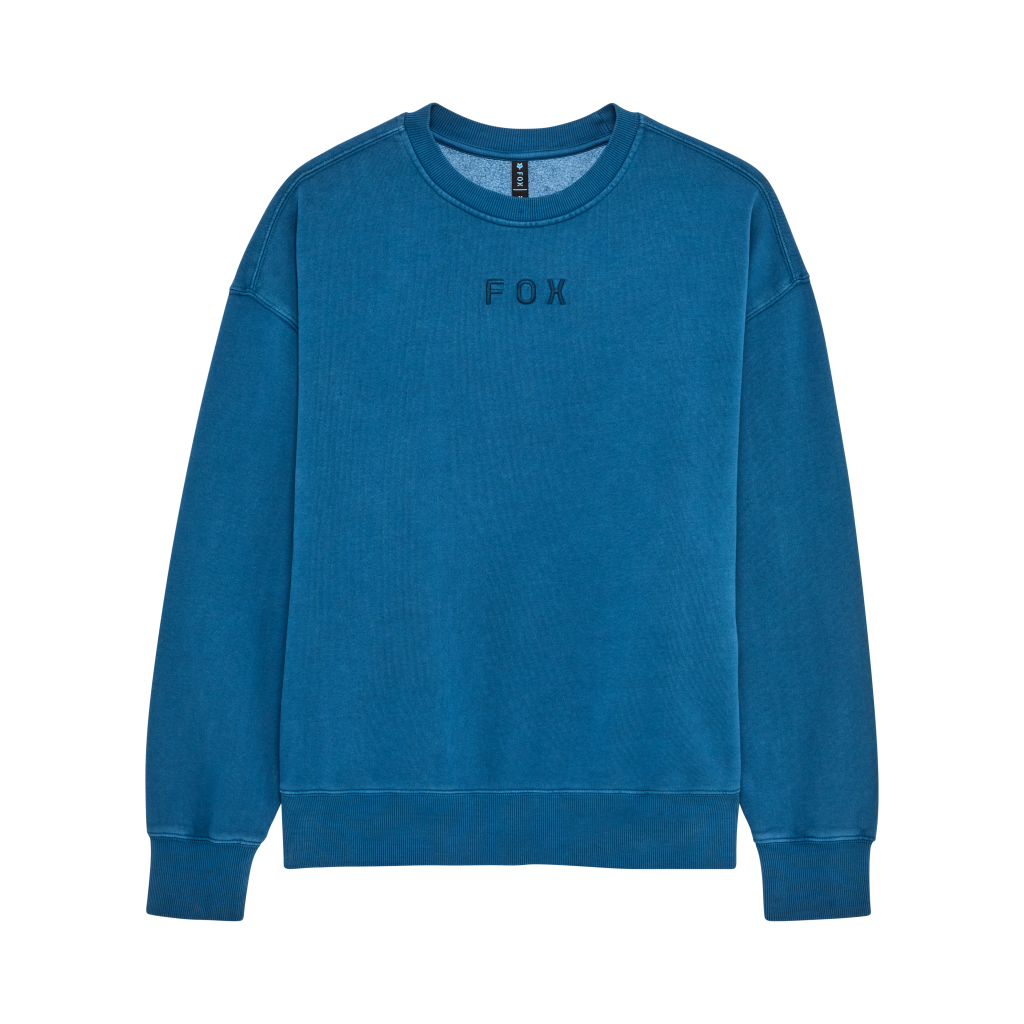 Fox Racing Wordmark Oversized Fleece Crew in BLAU