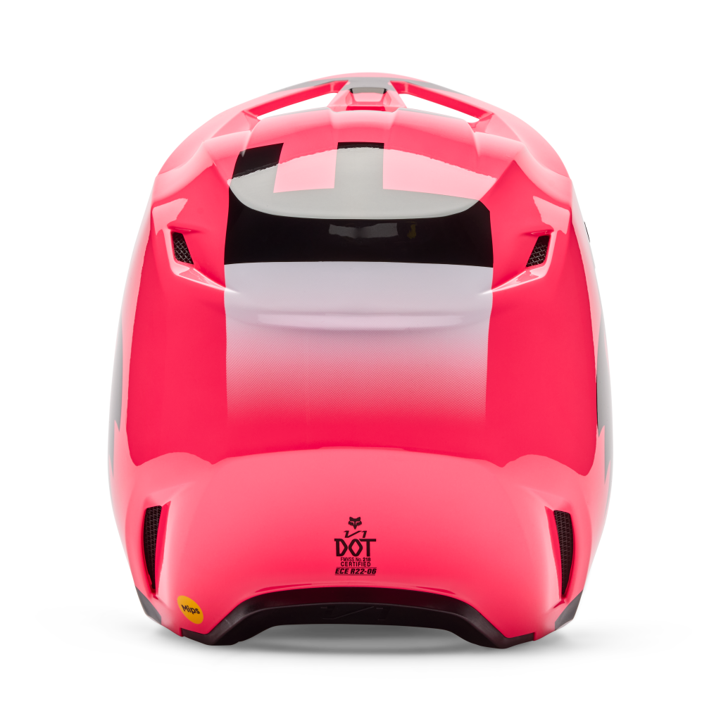 Fox Racing Yth V1 Shield Motocross Helm in PINK