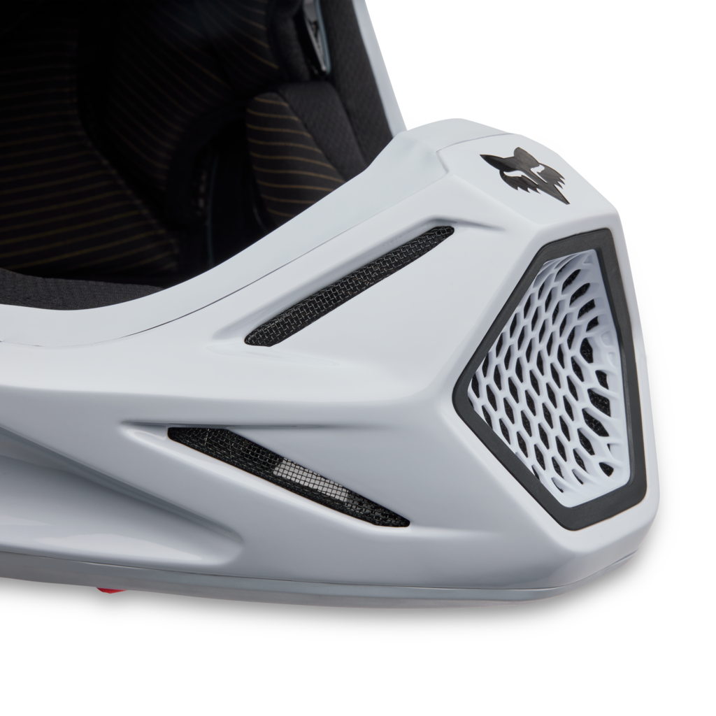 Fox Racing V3 RS Carbon Solid Motocross Helm in WEISS