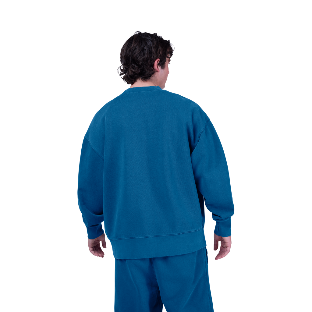 Fox Racing Wordmark Oversized Fleece Crew in BLAU