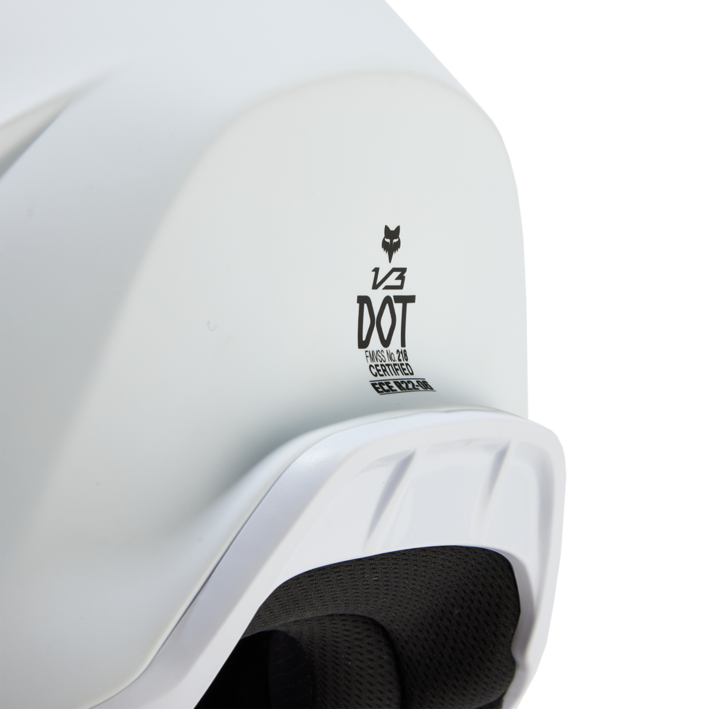 Fox Racing V3 Solid Motocross Helm in WEISS