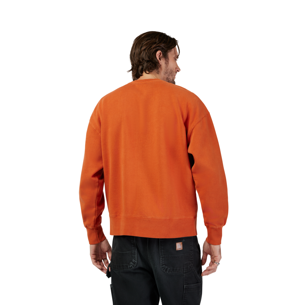 Fox Racing Wordmark Oversized Fleece Crew in BRAUN