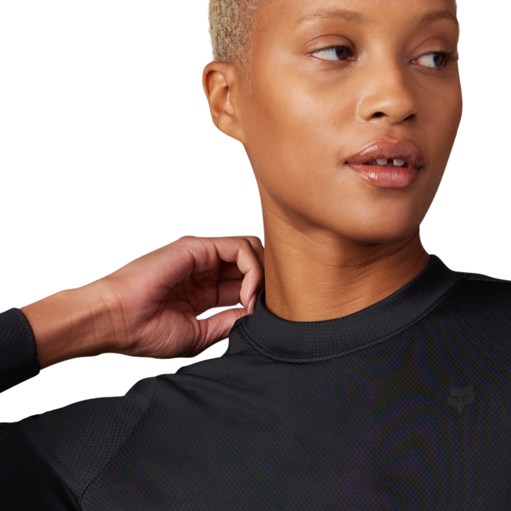 Fox Racing W Tecbase Fire LS Shirt in SCHWARZ