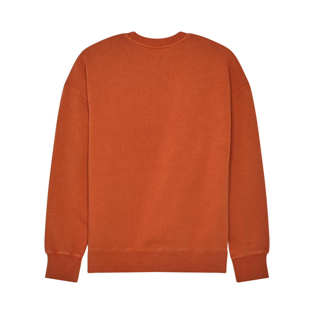 Fox Racing Wordmark Oversized Fleece Crew in BRAUN