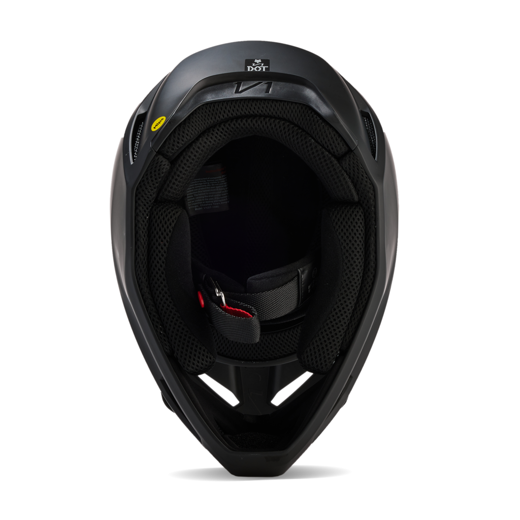 Fox Racing Yth V1 Matte Motocross Helm in SCHWARZ