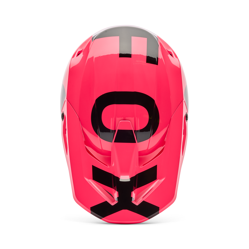 Fox Racing Yth V1 Shield Motocross Helm in PINK