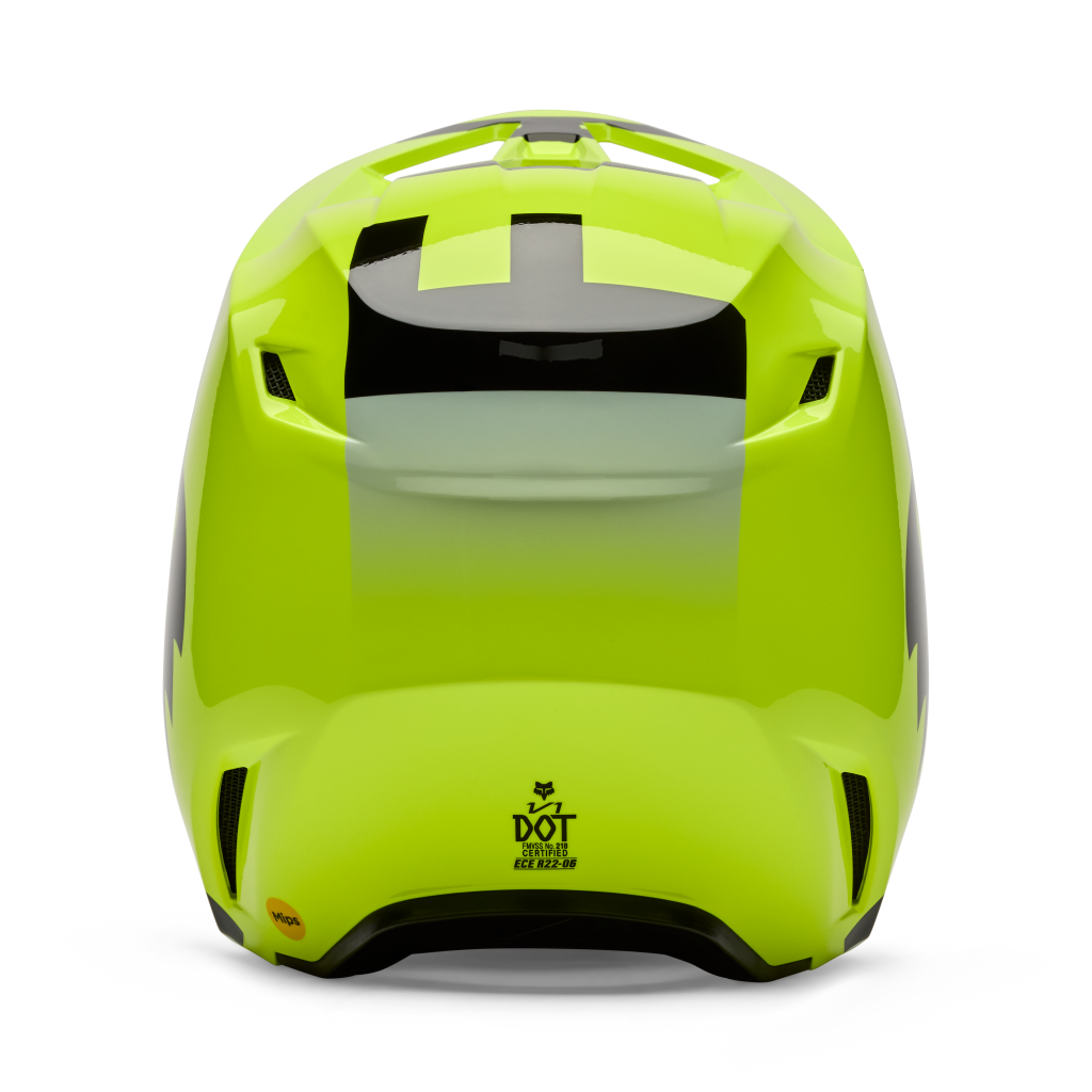 Fox Racing Yth V1 Shield Motocross Helm in GELB