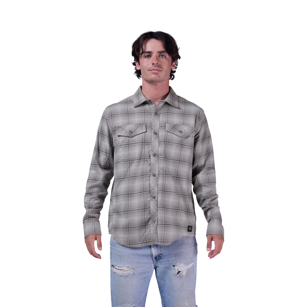 Fox Racing Survivalist Stretch Flannel LS in GRAU