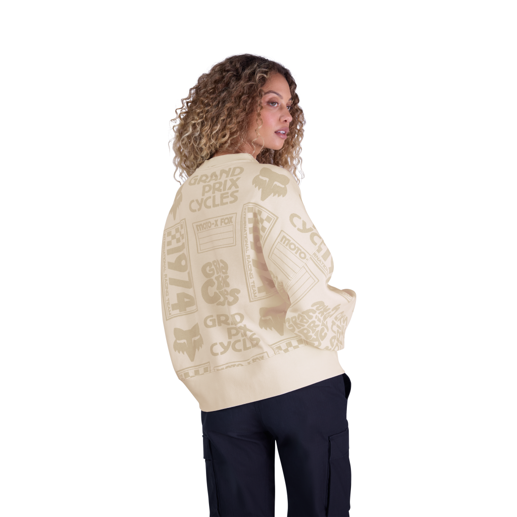 Fox Racing W Circa 74 Oversized Fleece Crew in WEISS