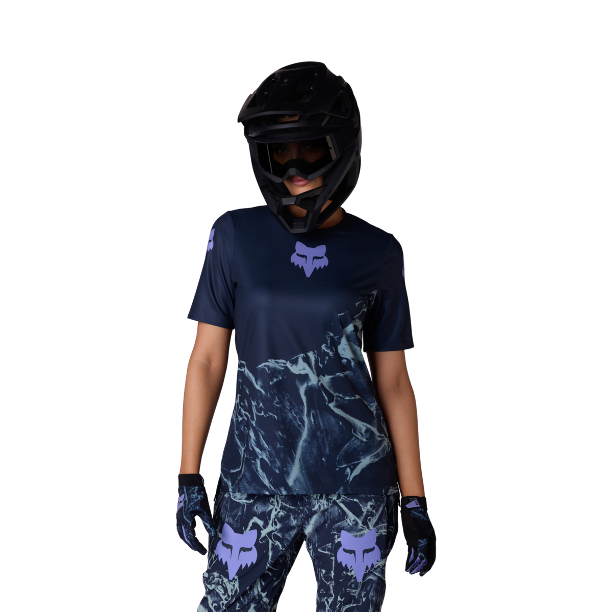 Fox Racing W Ranger SS Image Print Trikot kurzarm in BLAU
