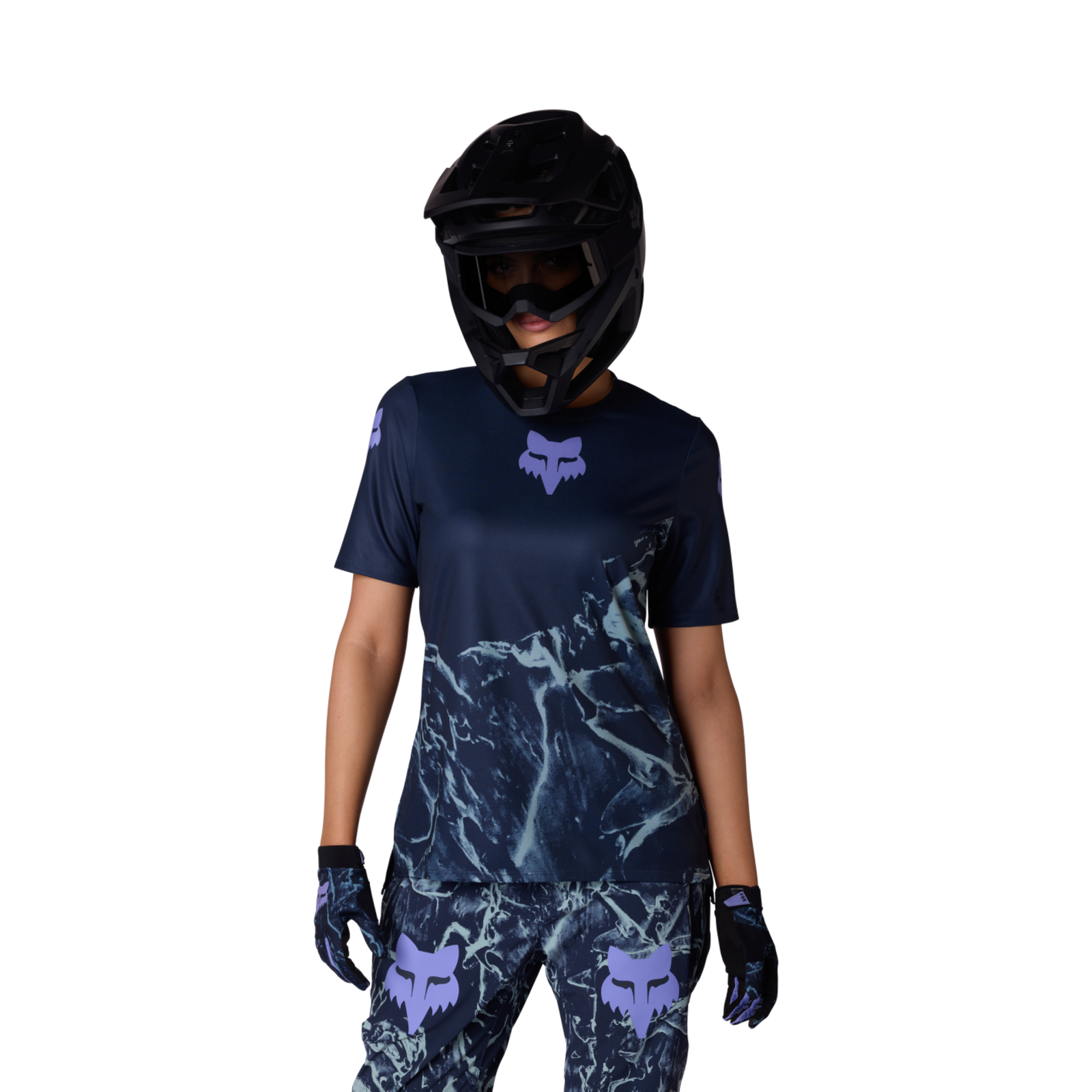 Fox Racing W Ranger SS Image Print Trikot kurzarm in BLAU