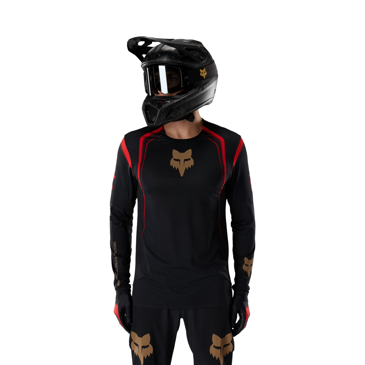 Fox Racing Yth Flexair LS Jersey Goldstone SE in SCHWARZ