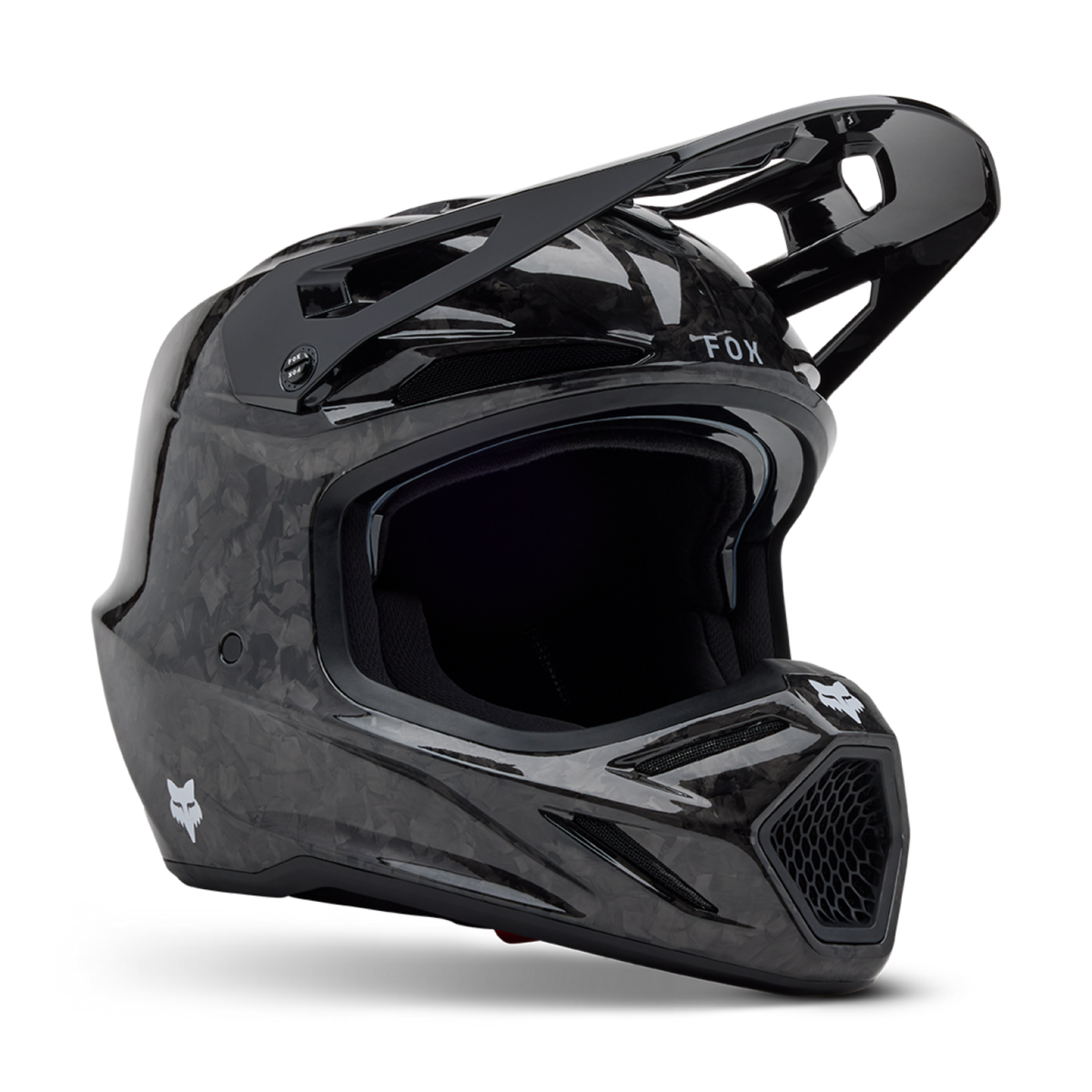 Fox Racing V3 RS Carbon Solid Motocross Helm in SCHWARZ