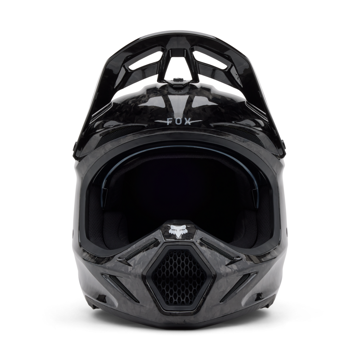Fox Racing V3 RS Carbon Solid Motocross Helm in SCHWARZ