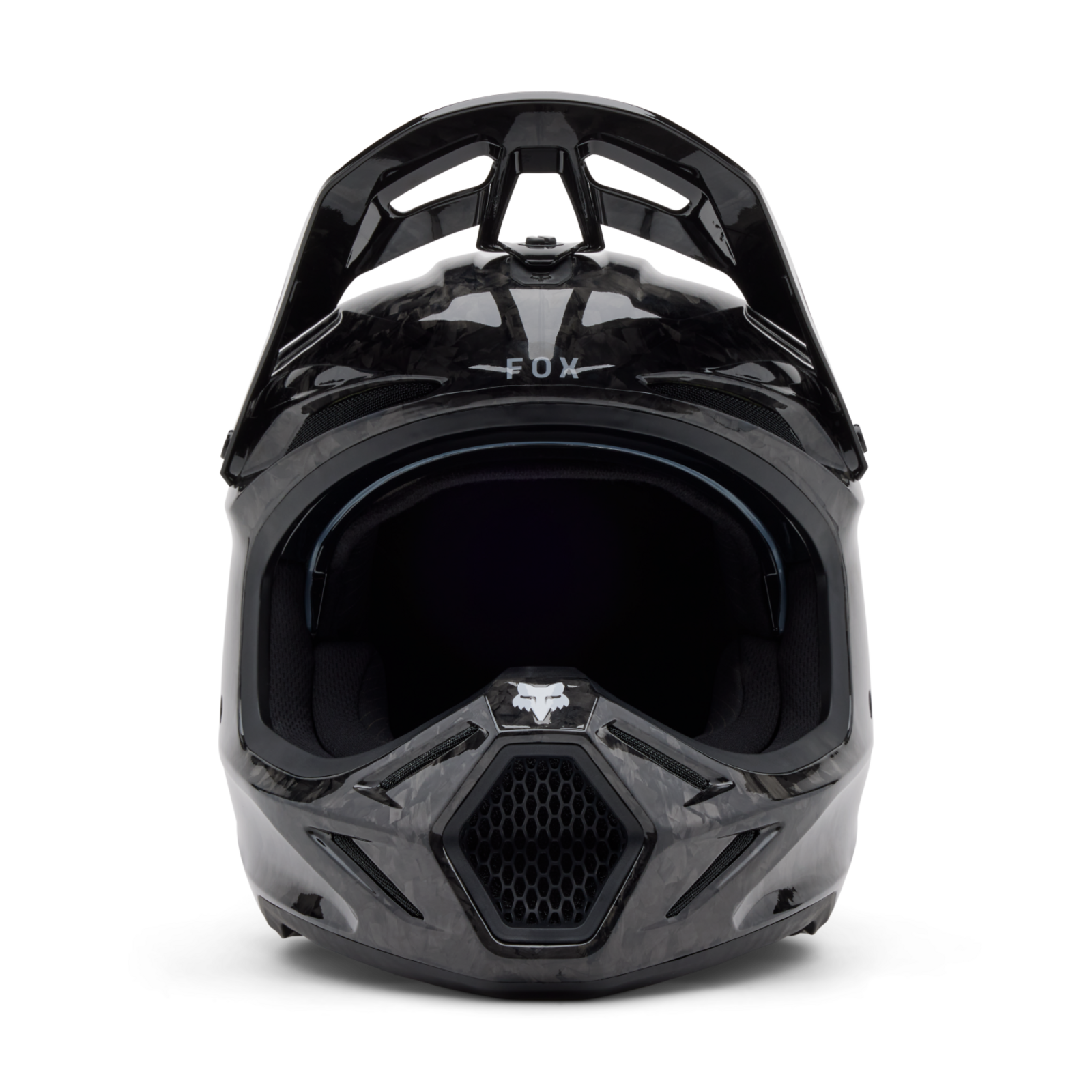 Fox Racing V3 RS Carbon Solid Motocross Helm in SCHWARZ
