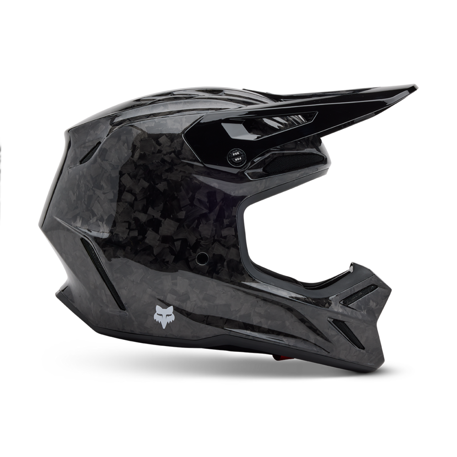 Fox Racing V3 RS Carbon Solid Motocross Helm in SCHWARZ