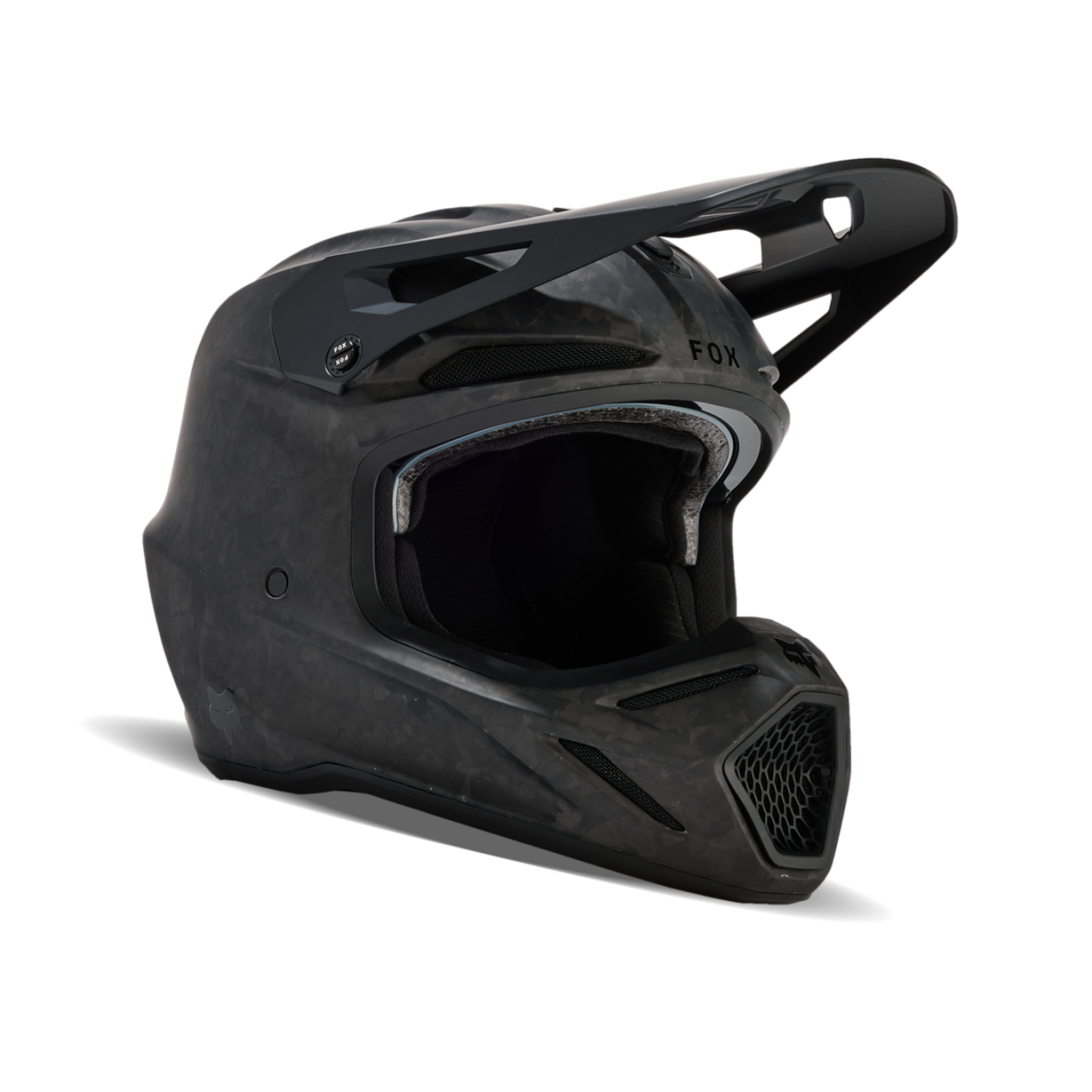 Fox Racing V3 RS Carbon Solid Motocross Helm in SCHWARZ