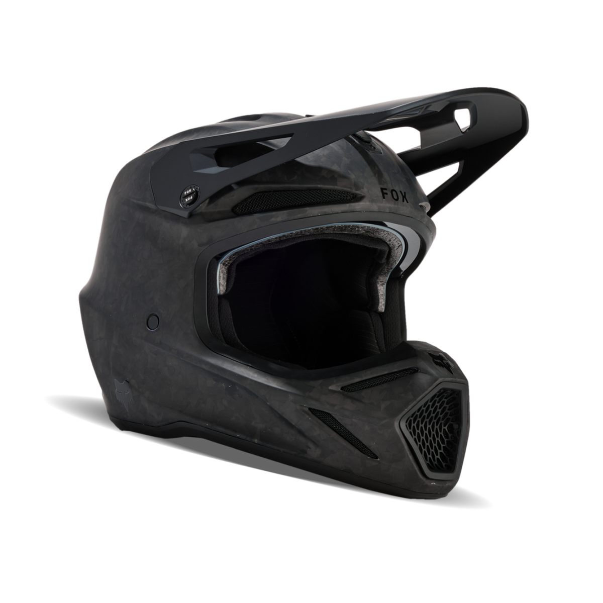 Fox Racing V3 RS Carbon Solid Motocross Helm in SCHWARZ