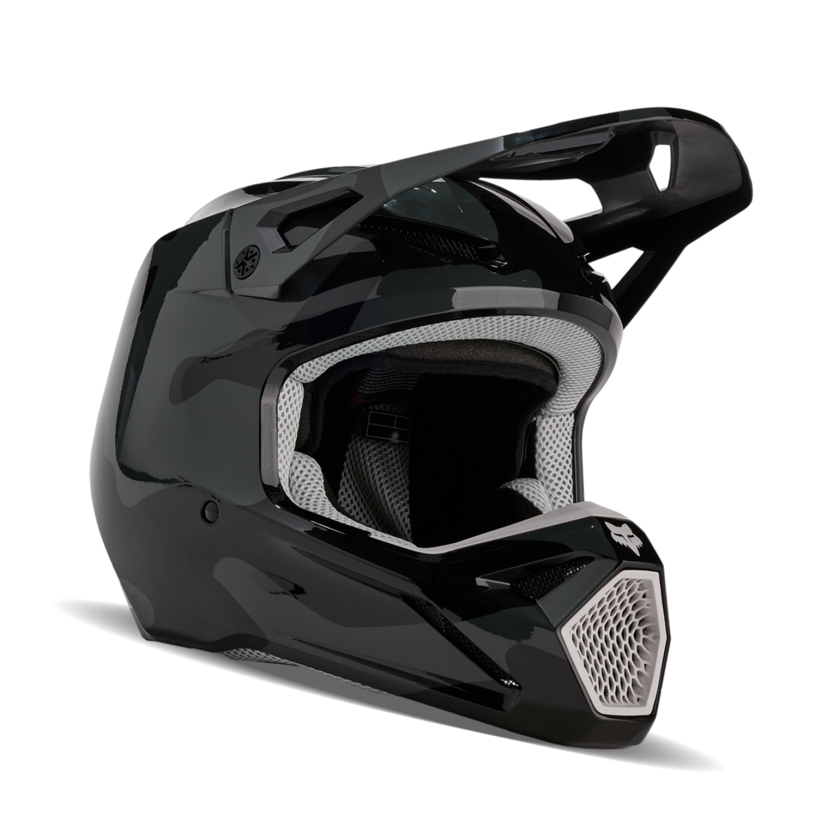 Fox Racing V1 Bnkr Motocross Helm in SCHWARZ