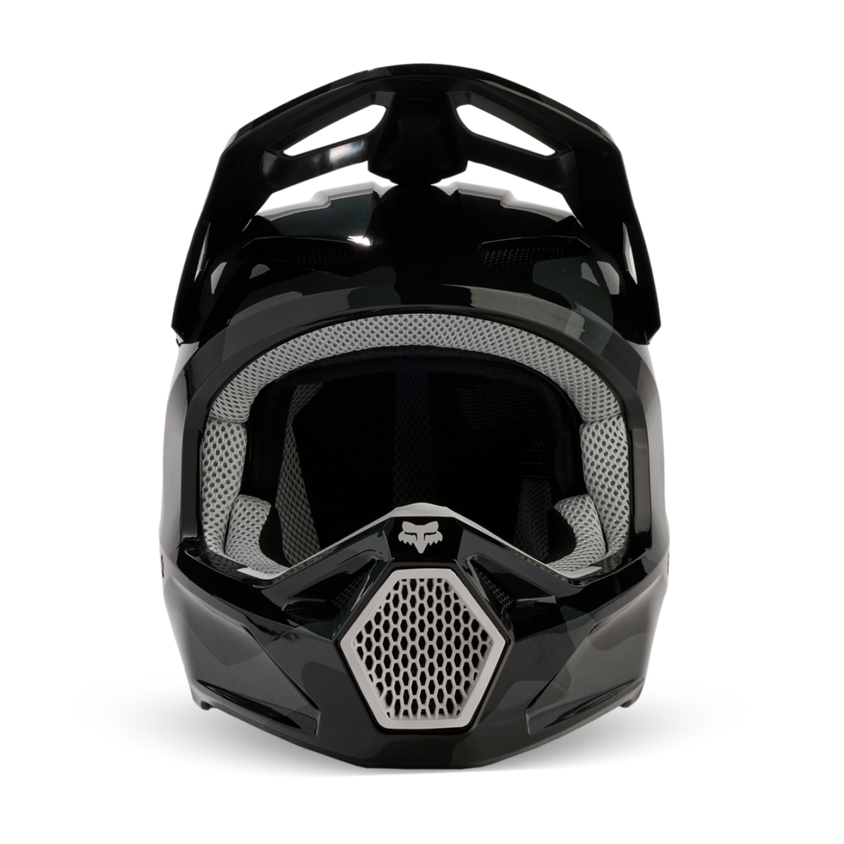 Fox Racing V1 Bnkr Motocross Helm in SCHWARZ