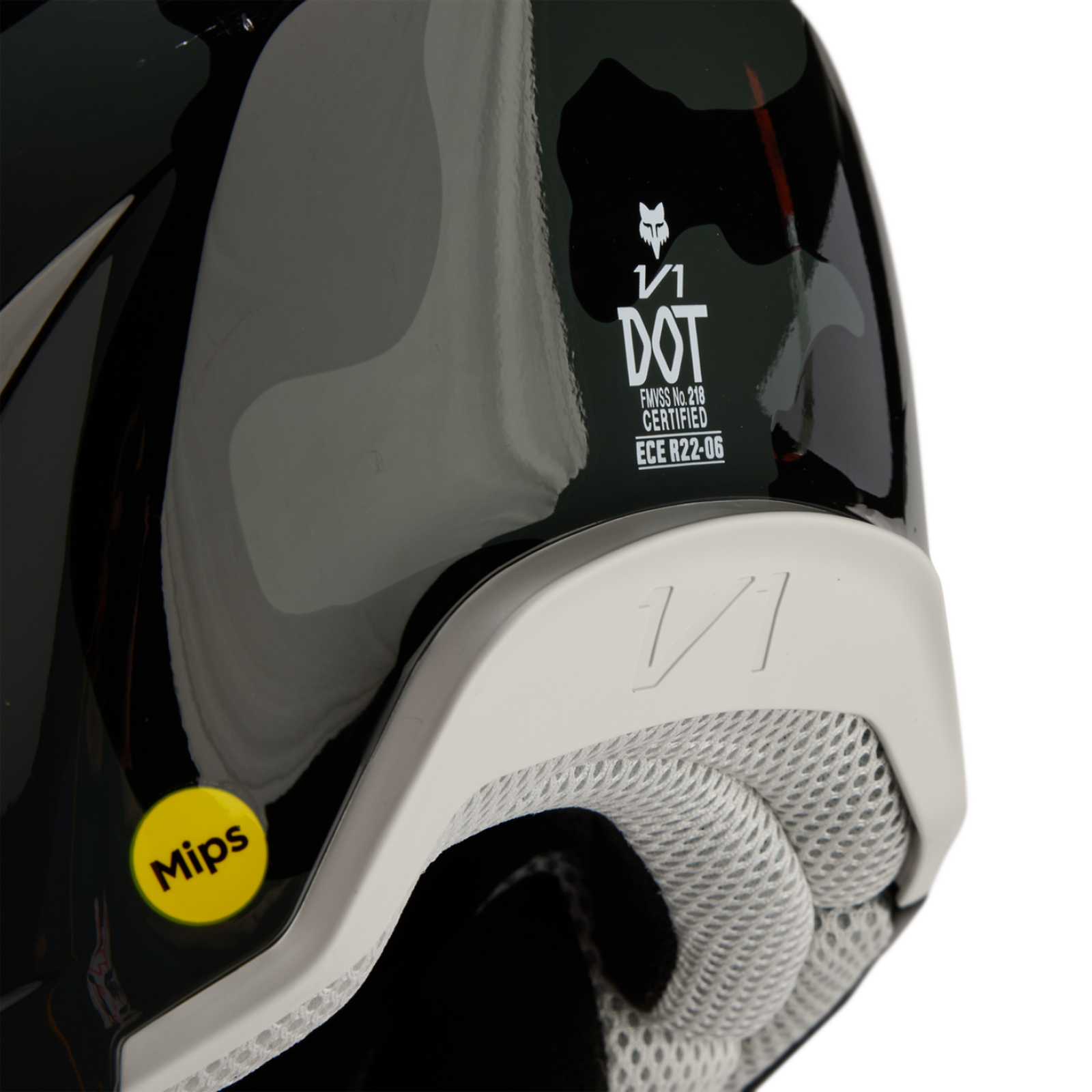 Fox Racing V1 Bnkr Motocross Helm in SCHWARZ