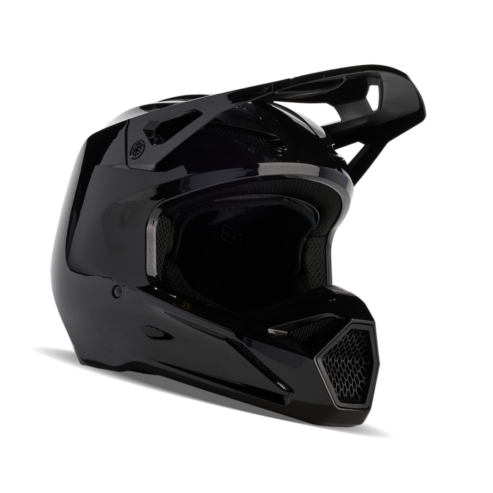 Fox Racing V1 Solid Motocross Helm in SCHWARZ