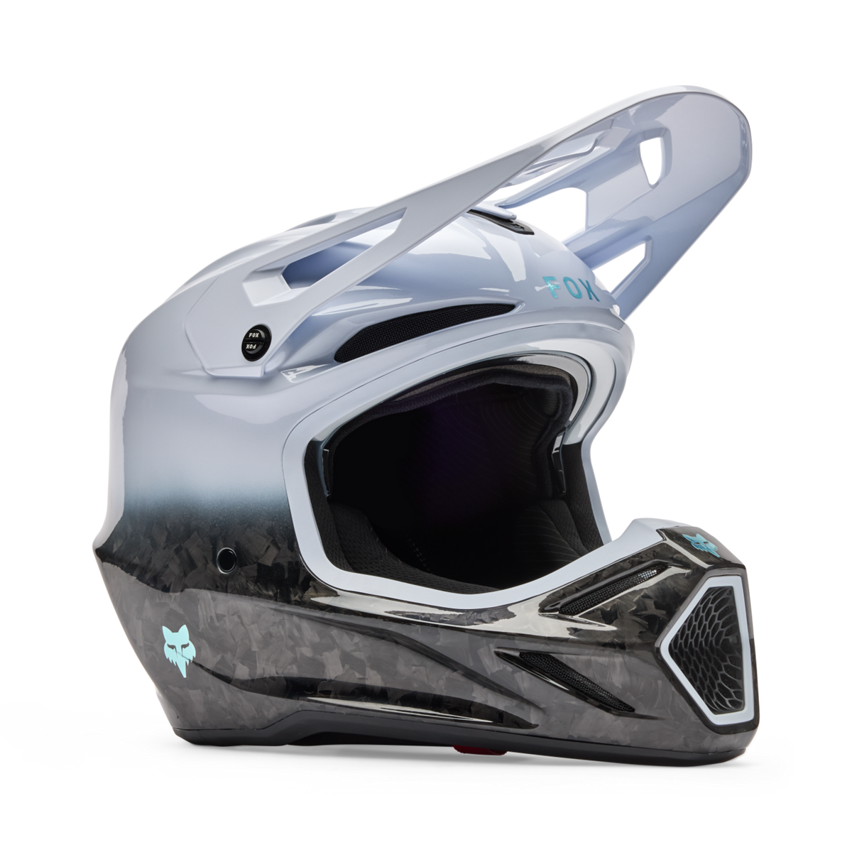 Fox Racing V3 RS Ghost Motocross Helm in WEISS