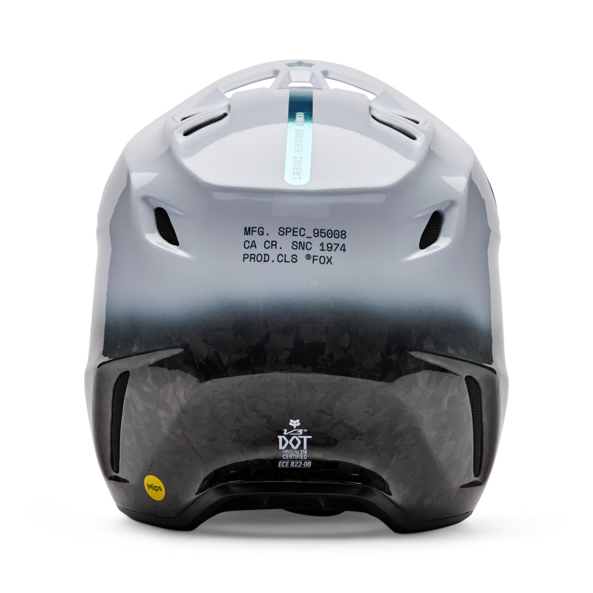 Fox Racing V3 RS Ghost Motocross Helm in WEISS