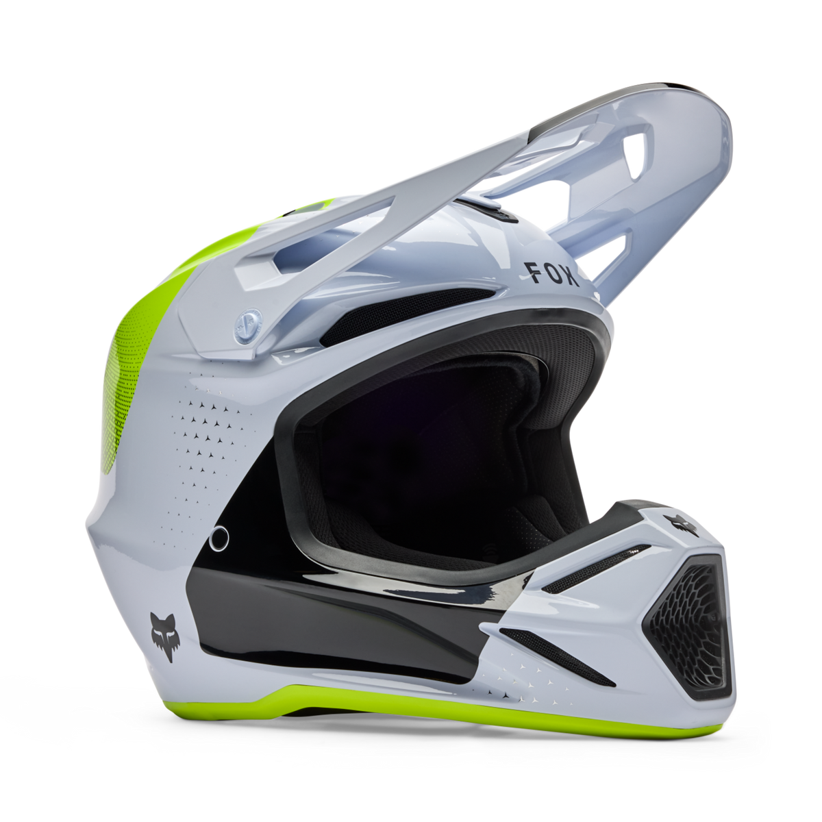 Fox Racing V3 Tine Motocross Helm in WEISS