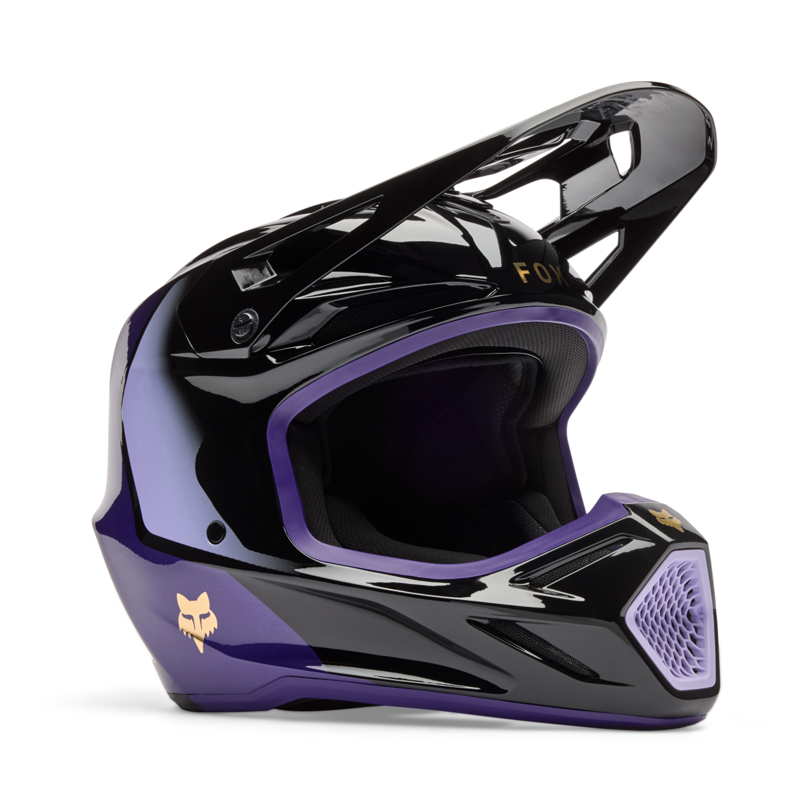 Fox Racing V3 Drip Motocross Helm in VIOLETT