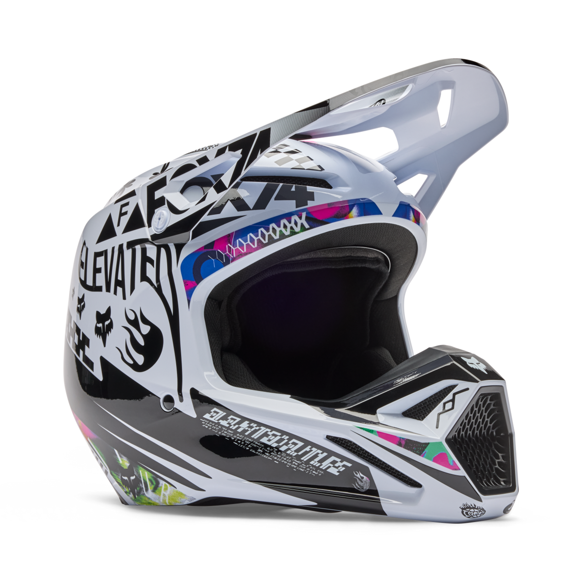 Fox Racing V1 Image Cosmo Motocross Helm in WEISS