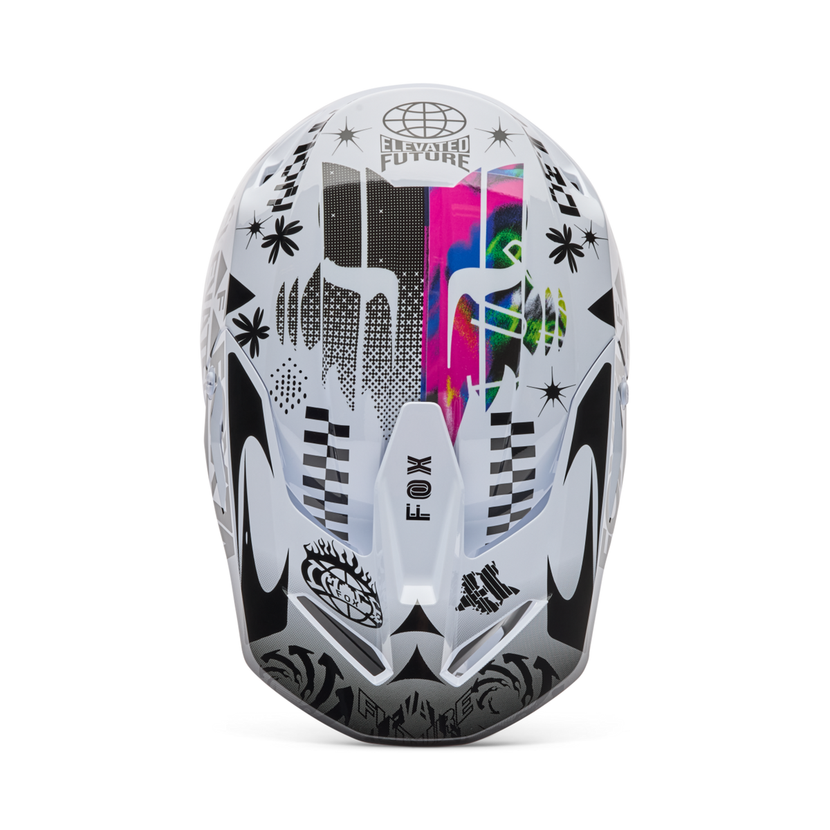 Fox Racing V1 Image Cosmo Motocross Helm in WEISS