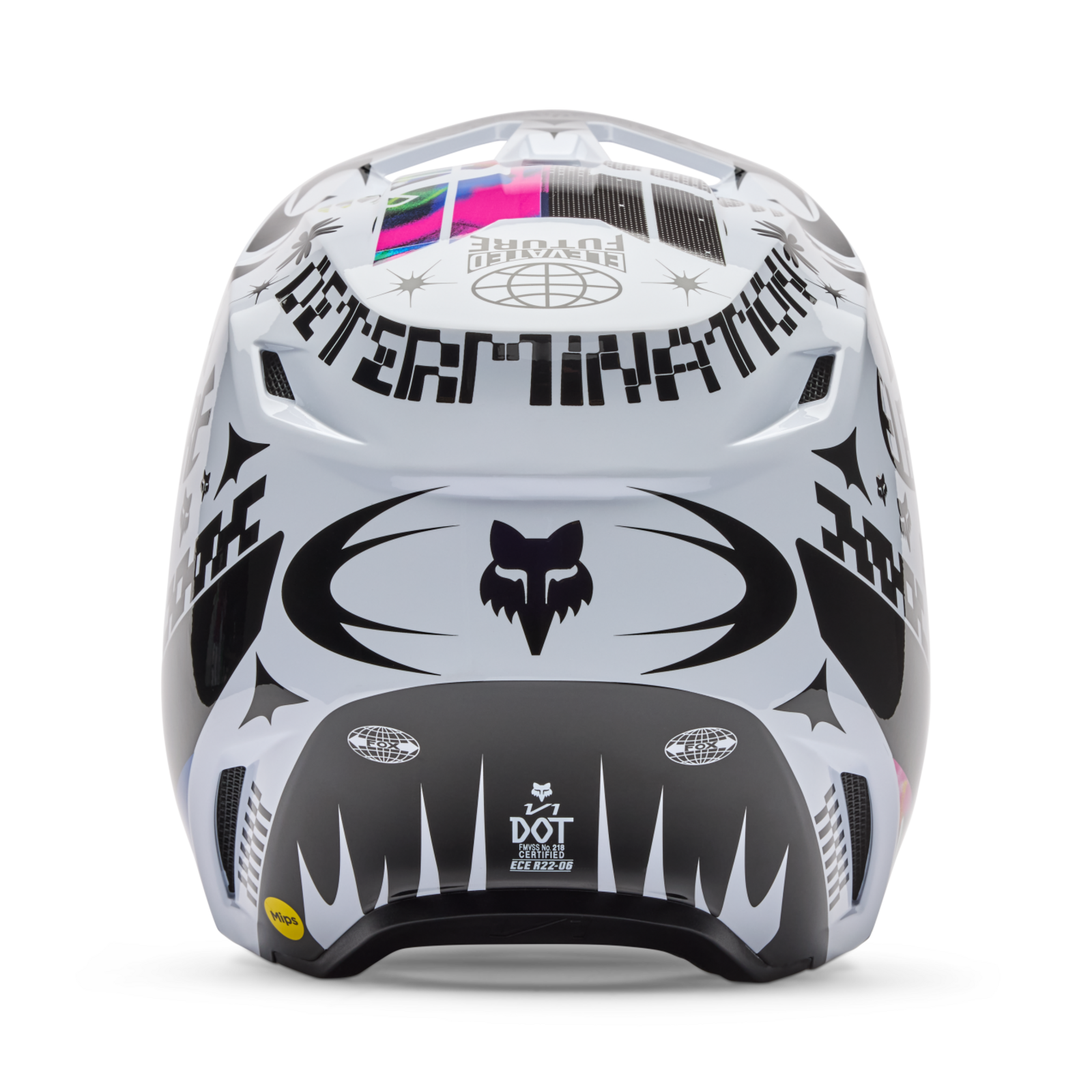 Fox Racing V1 Image Cosmo Motocross Helm in WEISS