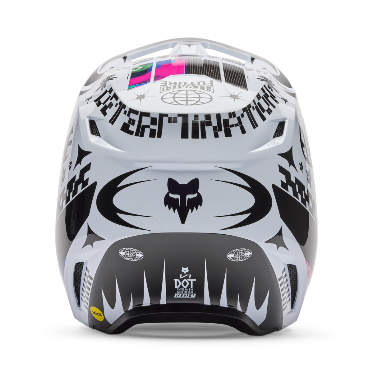 Fox Racing V1 Image Cosmo Motocross Helm in WEISS