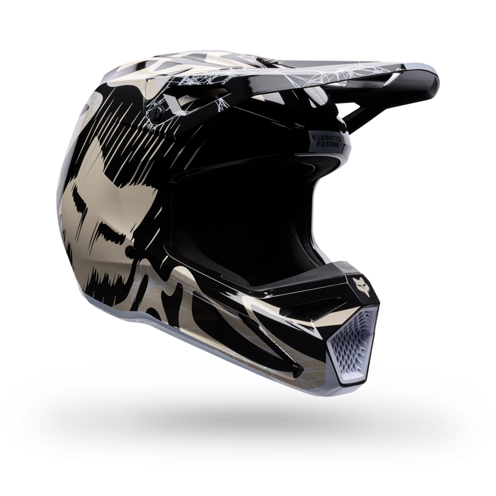 Fox Racing V1 Diffuse SE Motocross Helm in SCHWARZ