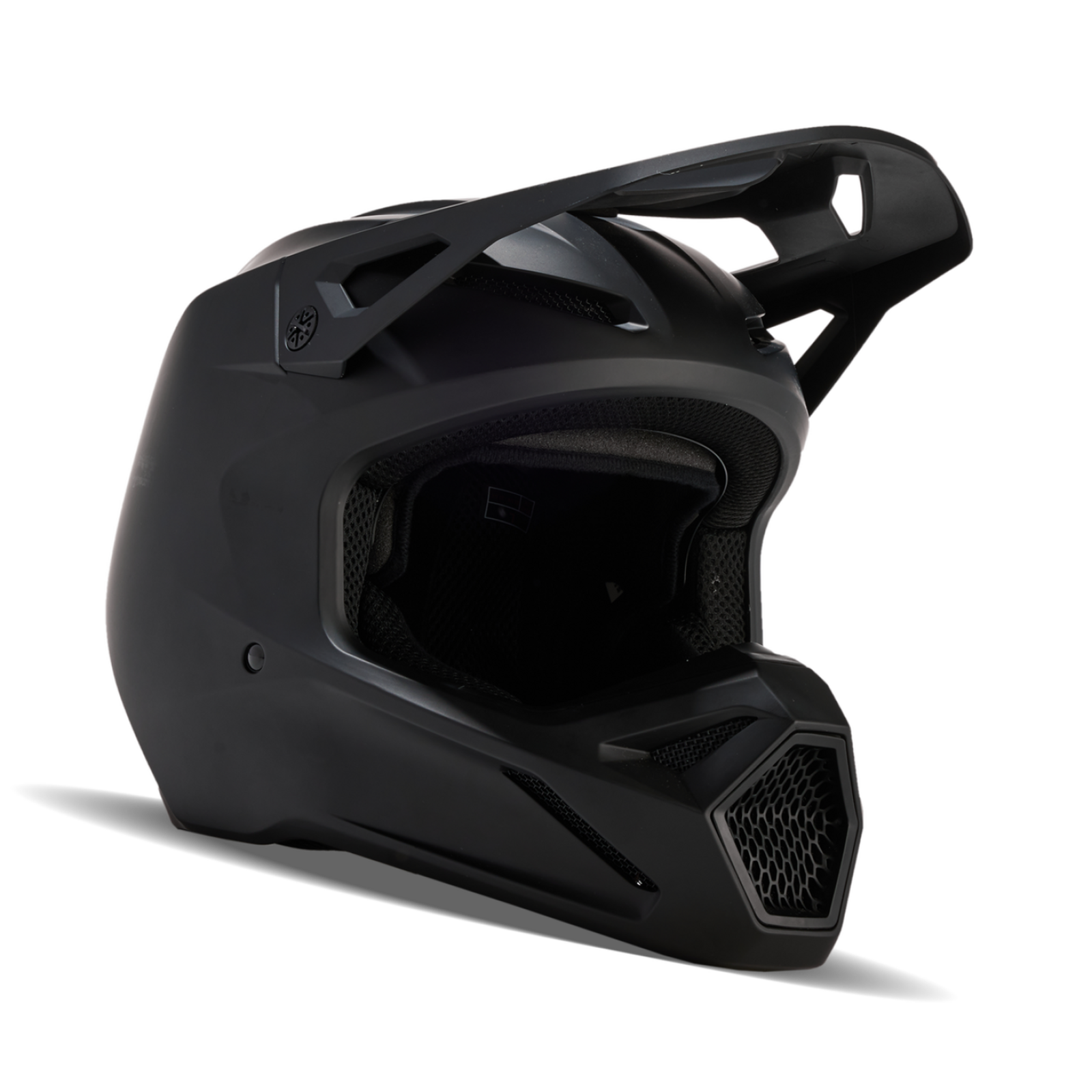 Fox Racing Yth V1 Matte Motocross Helm in SCHWARZ