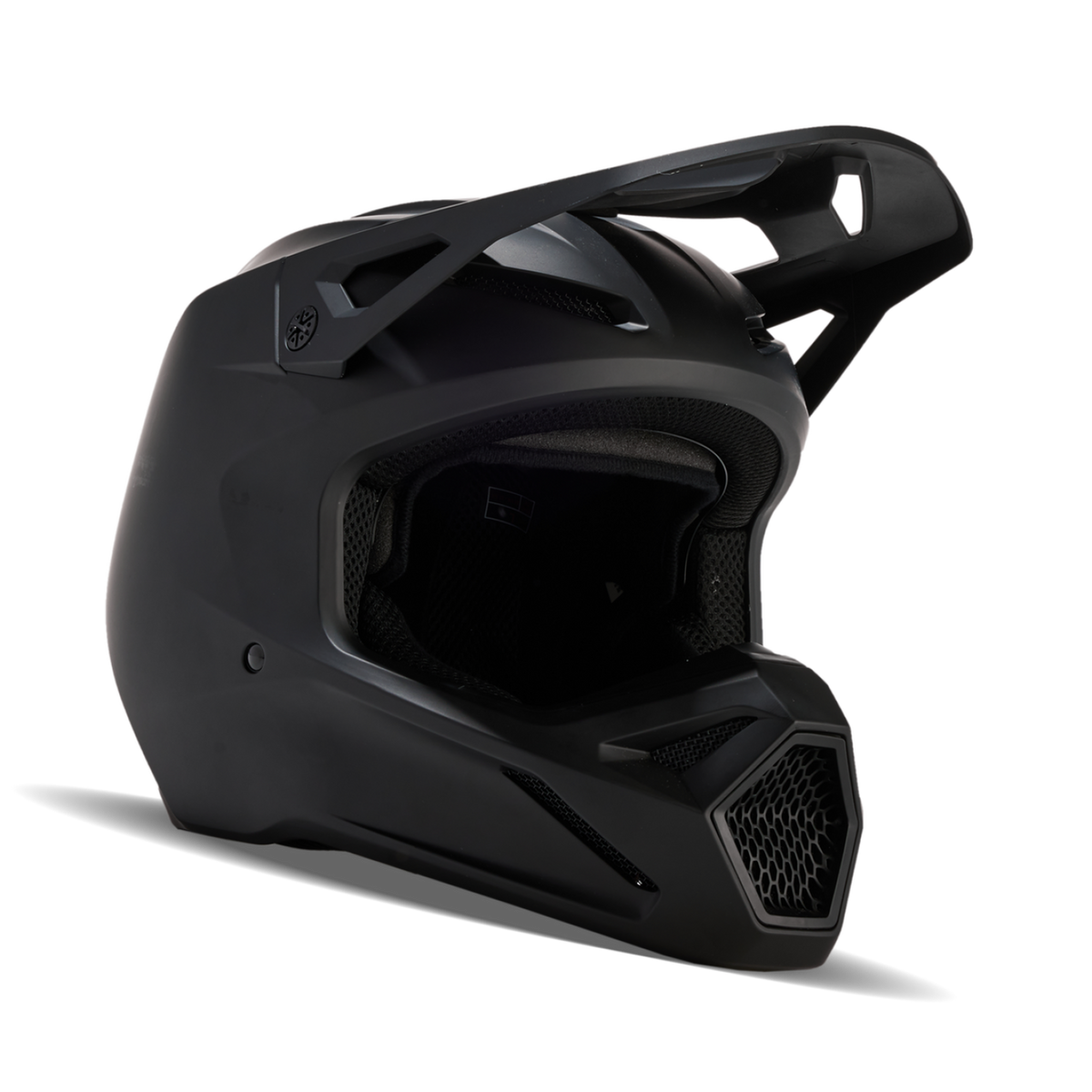 Fox Racing Yth V1 Matte Motocross Helm in SCHWARZ